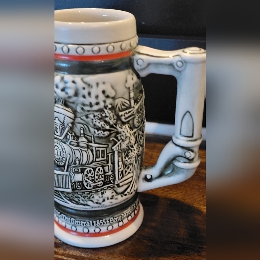 Avon 1985 Vintage Iron Horse Train Miniature Beer Stein Ceramarte Brazil mug - Picture 2 of 9